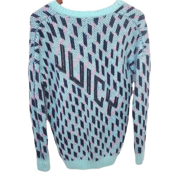 Vintage Juicy Couture XS Y2k Black Label Belarus Geo Pullover Size Wool Blend - Picture 1 of 9